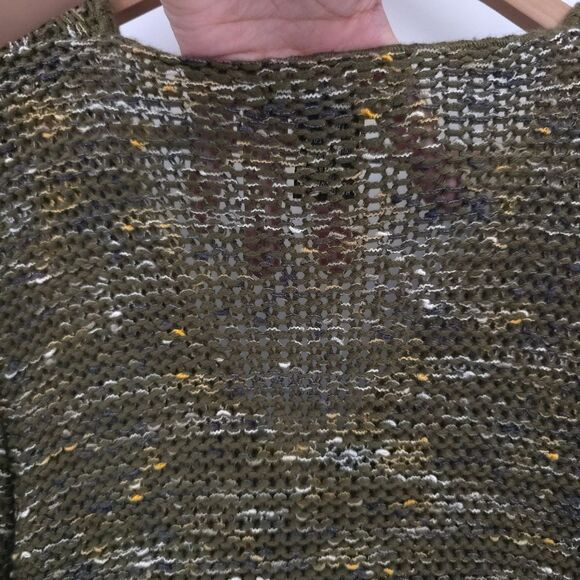 Y2k 90s BCBGMAXAZRIA Knit Cardigan Green Button Front Goblincore Lettuce Trim - Picture 9 of 16